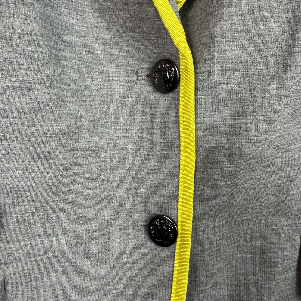 Gap The Academy Blazer Gray Yellow Trim Women’s Size 8 Tailored Jacket NWT - Picture 2 of 6